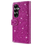 EIDERWOOD Samsung Galaxy Z Fold7 Glitter Flip Case with Wallet & Strap - Purple