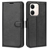 Oppo A5x (5G) / Oppo A5x (4G) EIDERWOOD Leather Flip Case with Card Holder & Stand Function - Black