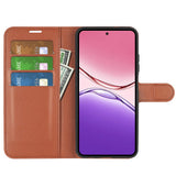 Oppo A5x (5G) / Oppo A5x (4G) EIDERWOOD Leather Flip Case with Card Holder & Stand Function - Brown