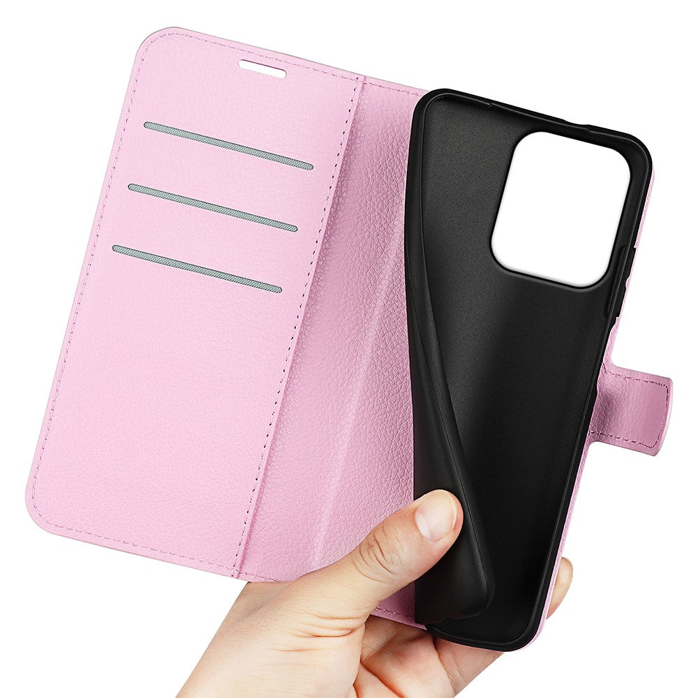 Oppo A5x (5G) / Oppo A5x (4G) EIDERWOOD Leather Flip Case with Card Holder & Stand Function - Pink