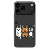iPhone 17 Pro Flexible Plastic Case with Animal Pattern - Black