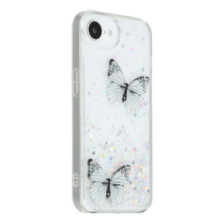 EIDERWOOD iPhone 16e Flexible Plastic Case with Butterflies - Transparent