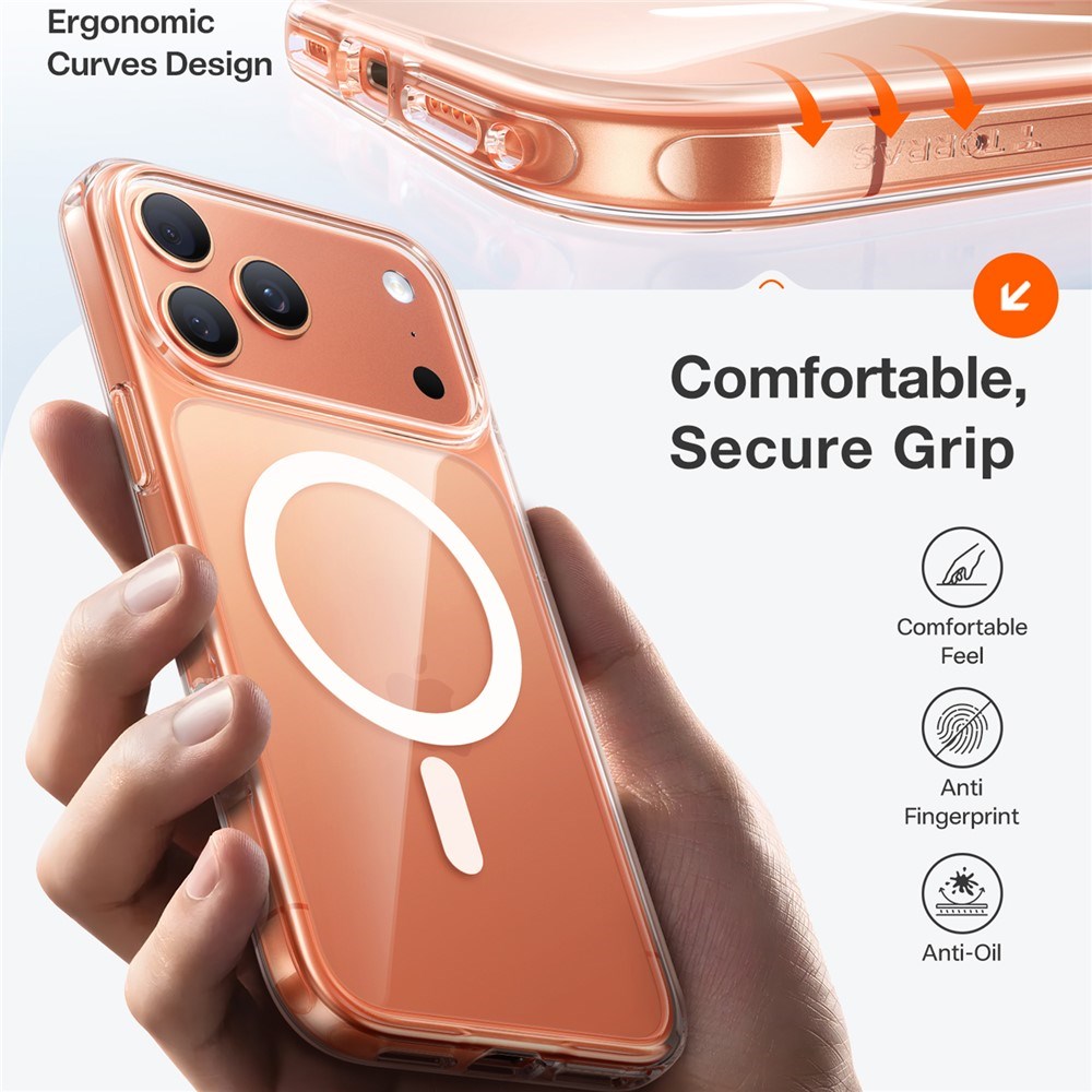 TORRAS iPhone 17 Pro Guardian Magnetic Hybrid Case - MagSafe Compatible - Orange