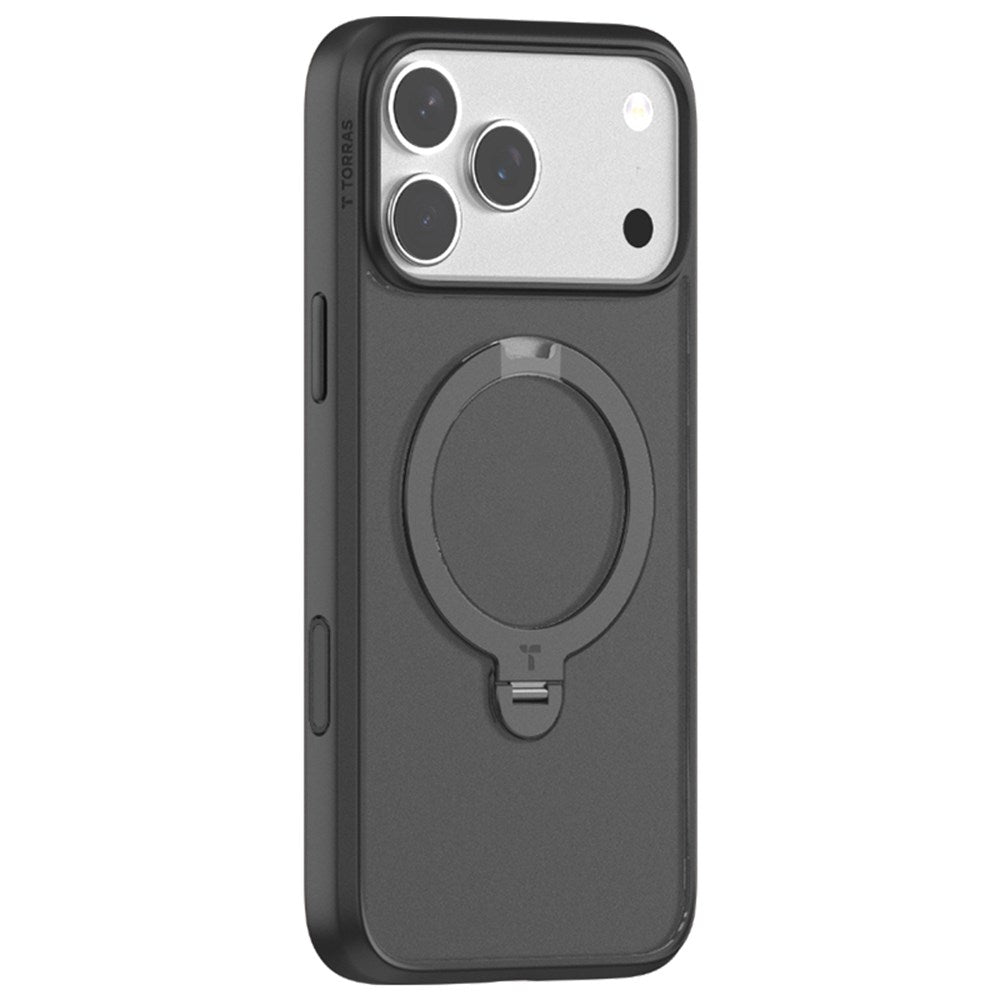 TORRAS iPhone 17 Pro Max Ostand Spin Hybrid Case with Rotating Kickstand - MagSafe Compatible - Black