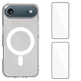 iPhone Air Hybrid Case incl. 2 x Screen Protector - MagSafe Compatible - Transparent / White