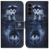 EIDERWOOD Samsung Galaxy S25 FE Faux Leather Flip Case with Design - Dog / Wolf