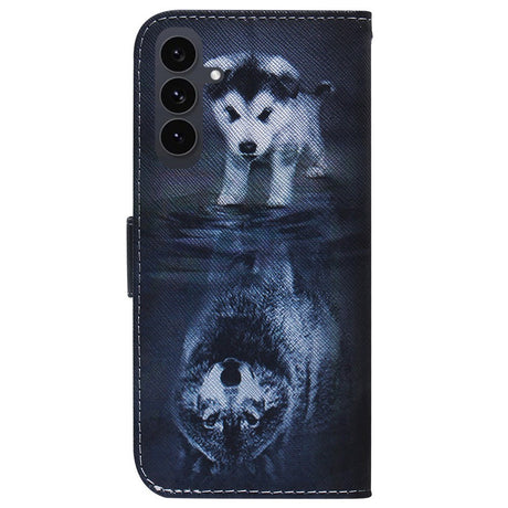 EIDERWOOD Samsung Galaxy S25 FE Faux Leather Flip Case with Design - Dog / Wolf
