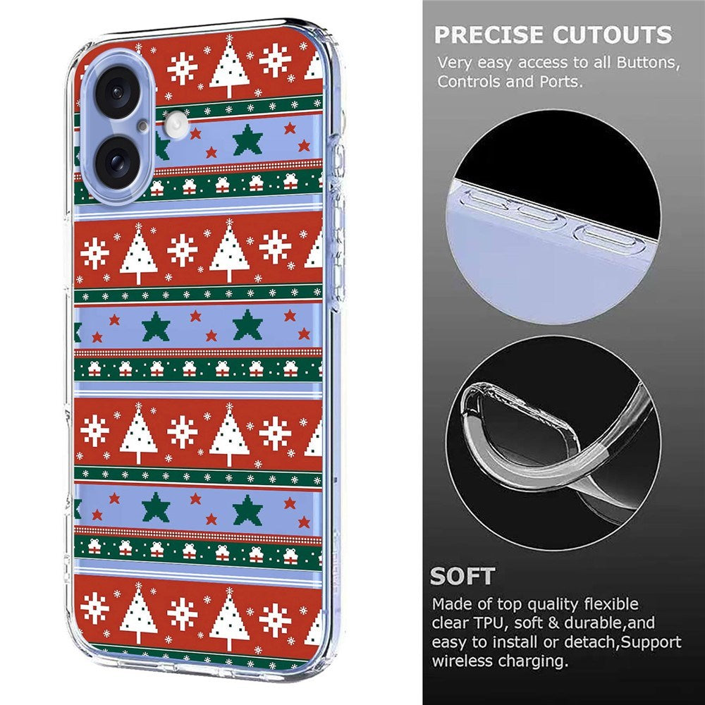 EIDERWOOD iPhone 17 Flexible Plastic Christmas Case with Motif - Transparent / Pattern