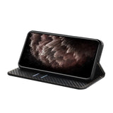 Samsung Galaxy S23 Carbon Flip Cover w. Wallet & Kickstand - Black