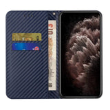 Samsung Galaxy S23 Carbon Flip Cover w. Wallet & Kickstand - Blue