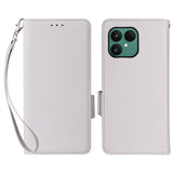 Fairphone (Gen. 6+ / Gen. 6) EIDERWOOD Artificial Leather Flip Case with Strap - White