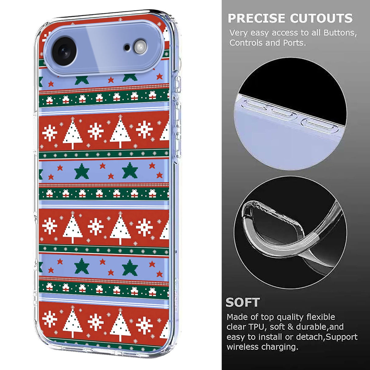 EIDERWOOD iPhone Air Flexible Plastic Christmas Case with Motif - Transparent / Pattern