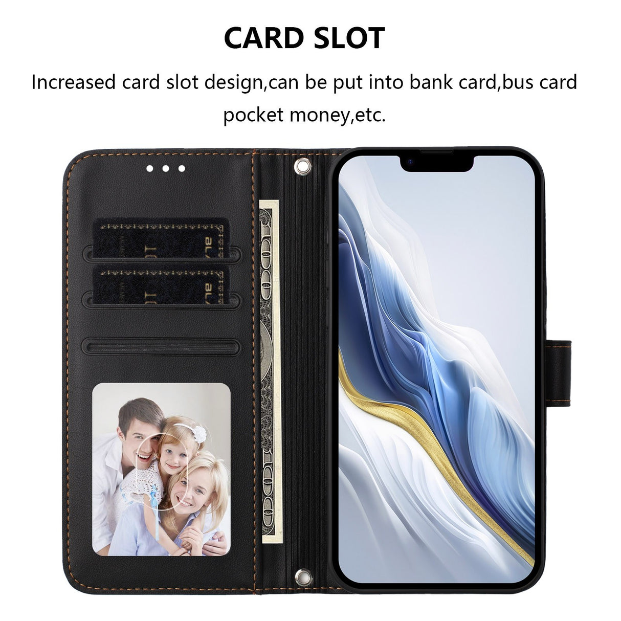 Xiaomi Redmi 15C (5G) / (4G) EIDERWOOD Flip Case with Card Holder & Stand Function - Black