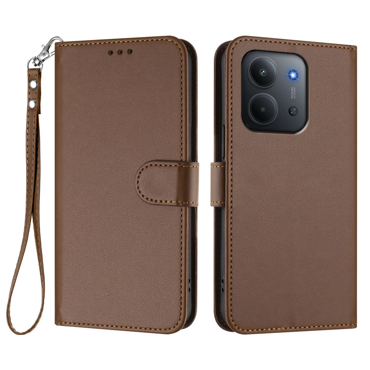 Xiaomi Redmi 15C (5G) / (4G) EIDERWOOD Flip Case with Card Holder & Stand Function - Brown