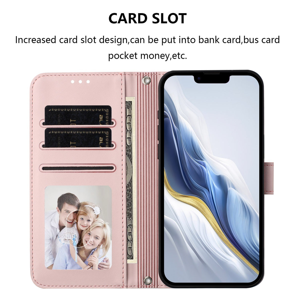 Xiaomi Redmi 15C (5G) / (4G) EIDERWOOD Flip Case with Card Holder & Stand Function - Pink