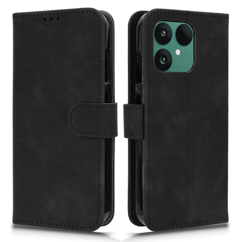 Fairphone 6 EIDERWOOD Faux Leather Flip Case with Card Holder & Stand Function – Black