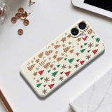 EIDERWOOD iPhone 17 Christmas Case - Flexible Plastic - Gingerbread Men and Christmas Trees / Beige