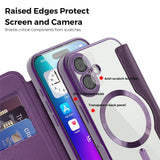 EIDERWOOD iPhone 17 Flip Case with Transparent Back - MagSafe Compatible - Purple