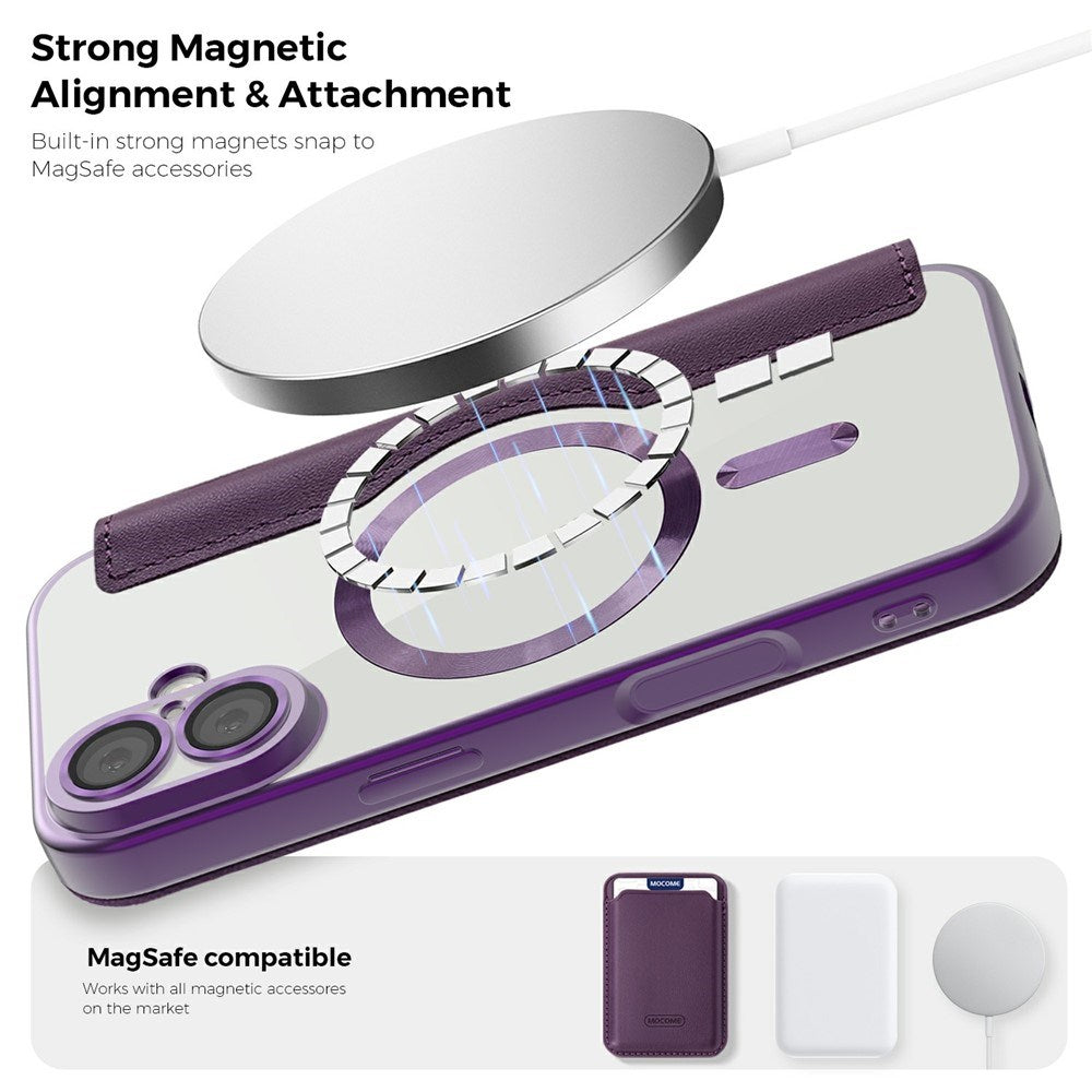 EIDERWOOD iPhone 17 Flip Case with Transparent Back - MagSafe Compatible - Purple