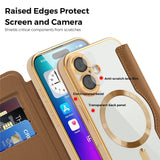 EIDERWOOD iPhone 17 Flip Case with Transparent Back - MagSafe Compatible - Brown