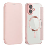 EIDERWOOD iPhone 17 Flip Case with Transparent Back - MagSafe Compatible - Pink