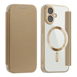 EIDERWOOD iPhone 17 Flip Case with Transparent Back - MagSafe Compatible - Gold