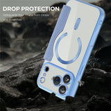 EIDERWOOD iPhone 17 Pro Flip Case with Transparent Back - MagSafe Compatible - Light Blue