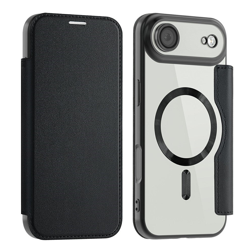 EIDERWOOD iPhone Air Flip Case with Transparent Back - MagSafe Compatible - Black
