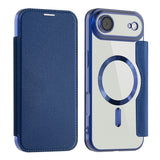 EIDERWOOD iPhone Air Flip Case with Transparent Back - MagSafe Compatible - Dark Blue
