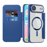 EIDERWOOD iPhone Air Flip Case with Transparent Back - MagSafe Compatible - Dark Blue