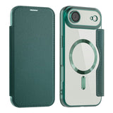 EIDERWOOD iPhone Air Flip Case with Transparent Back - MagSafe Compatible - Green
