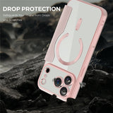 EIDERWOOD iPhone 17 Pro Max Flip Case with Transparent Back - MagSafe Compatible - Pink