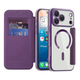 EIDERWOOD iPhone 17 Pro Max Flip Case with Transparent Back - MagSafe Compatible - Purple