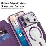 EIDERWOOD iPhone 17 Pro Max Flip Case with Transparent Back - MagSafe Compatible - Purple