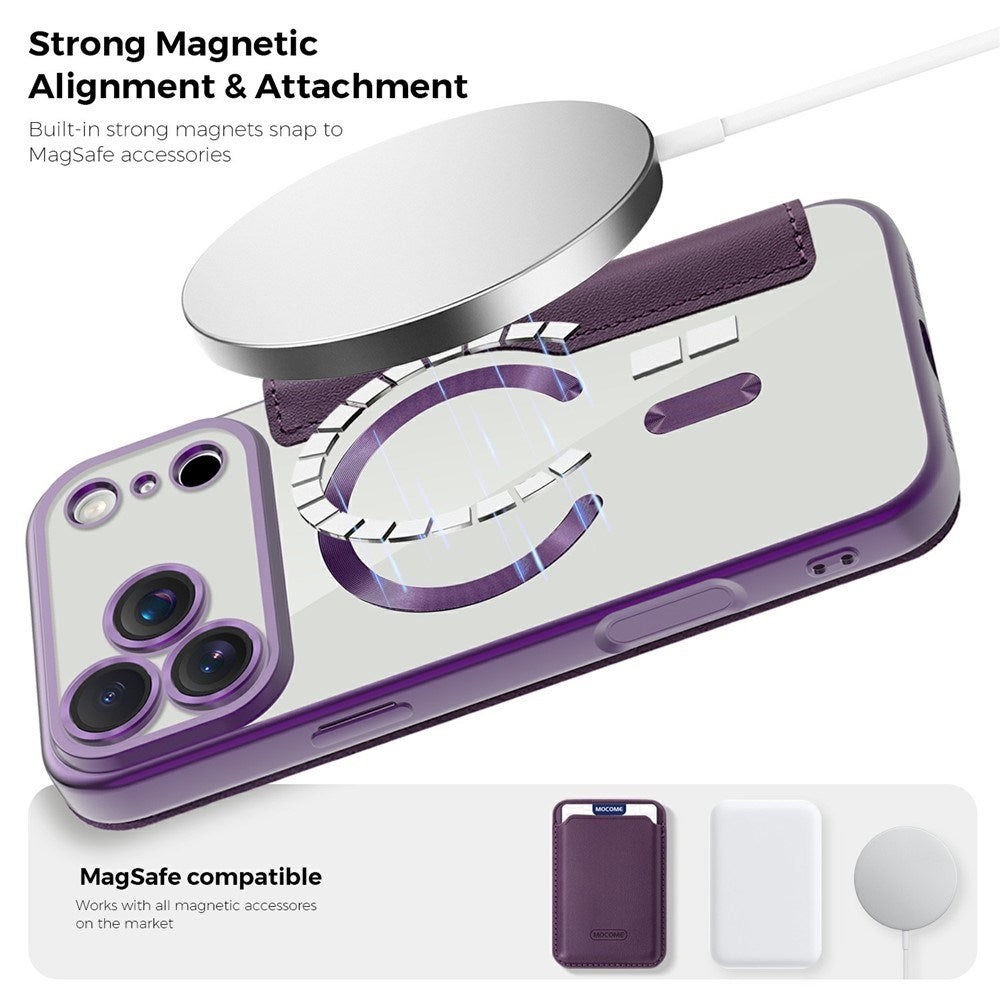 EIDERWOOD iPhone 17 Pro Max Flip Case with Transparent Back - MagSafe Compatible - Purple