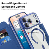 EIDERWOOD iPhone 17 Pro Max Flip Case with Transparent Back - MagSafe Compatible - Dark Blue