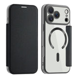 EIDERWOOD iPhone 17 Pro Max Flip Case with Transparent Back - MagSafe Compatible - Black