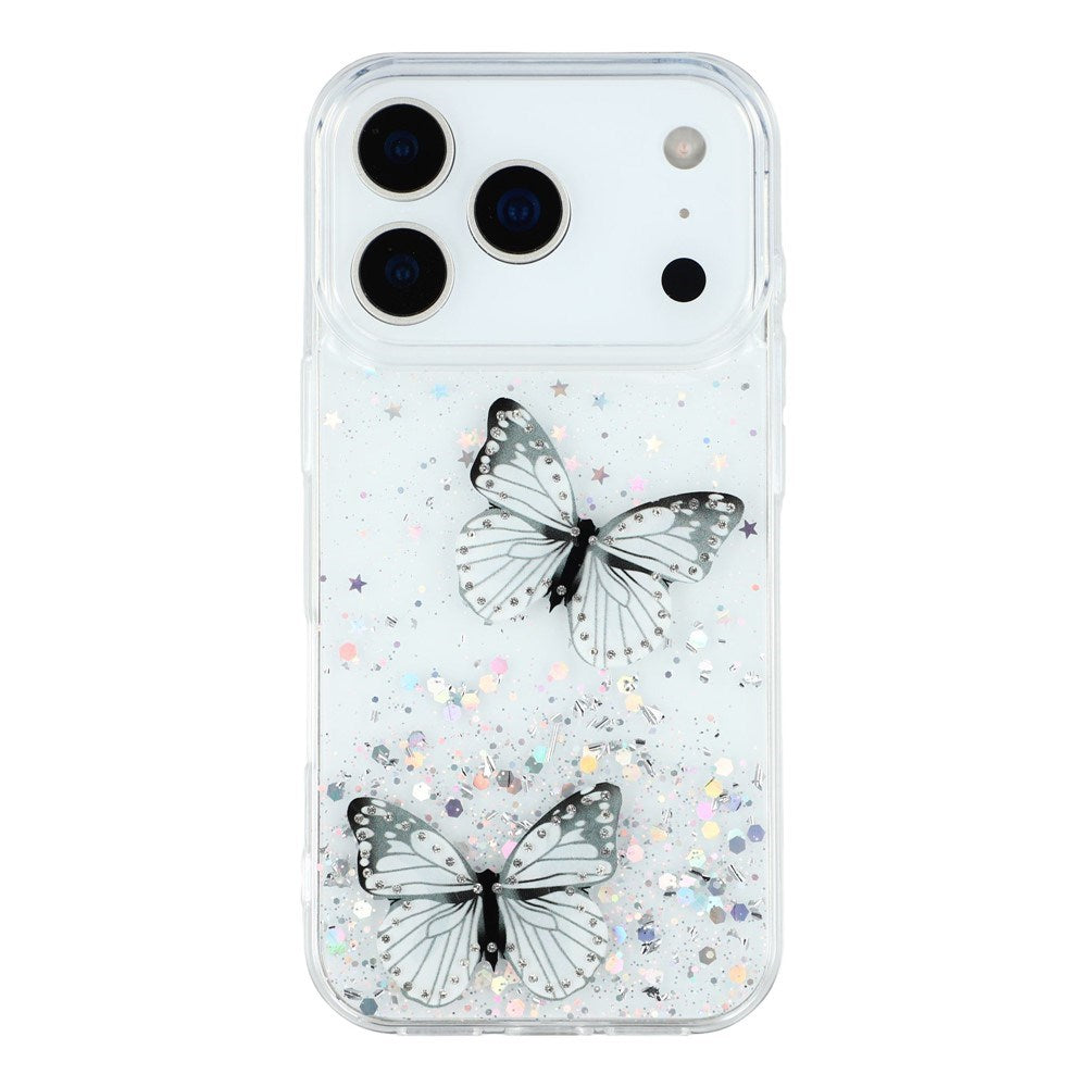 EIDERWOOD iPhone 17 Pro Flexible Plastic Case with Butterflies - Transparent