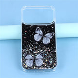 EIDERWOOD iPhone 17 Pro Flexible Plastic Case with Butterflies - Transparent / Black