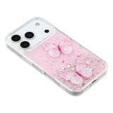 EIDERWOOD iPhone 17 Pro Max Flexible Plastic Case with Butterflies - Transparent / Pink