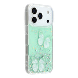 EIDERWOOD iPhone 17 Pro Max Flexible Plastic Case with Butterflies - Transparent / Green