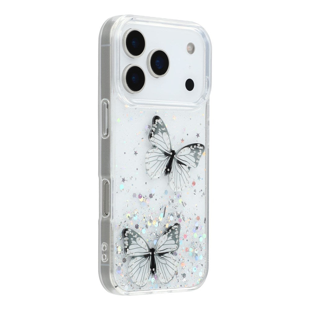 EIDERWOOD iPhone 17 Pro Max Flexible Plastic Case with Butterflies - Transparent
