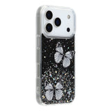 EIDERWOOD iPhone 17 Pro Max Flexible Plastic Case with Butterflies - Transparent / Black