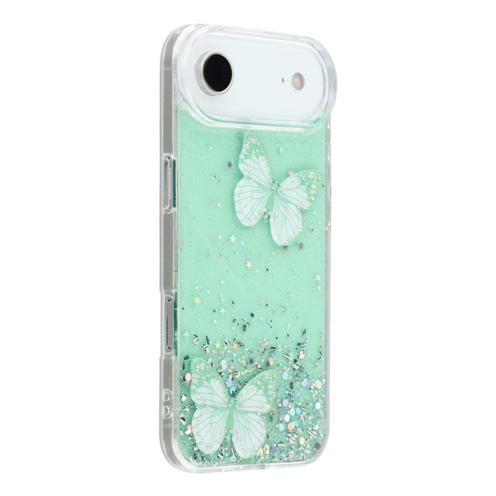 EIDERWOOD iPhone Air Flexible Plastic Case with Butterflies - Transparent / Green
