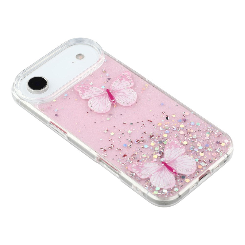 EIDERWOOD iPhone Air Flexible Plastic Case with Butterflies - Transparent / Pink