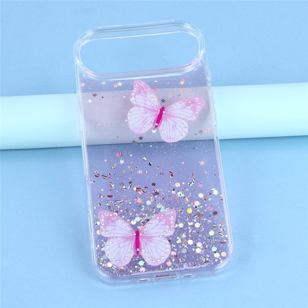 EIDERWOOD iPhone Air Flexible Plastic Case with Butterflies - Transparent / Pink