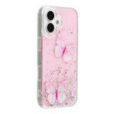 EIDERWOOD iPhone 17 Flexible Plastic Case with Butterflies - Transparent / Pink