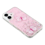 EIDERWOOD iPhone 17 Flexible Plastic Case with Butterflies - Transparent / Pink