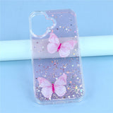 EIDERWOOD iPhone 17 Flexible Plastic Case with Butterflies - Transparent / Pink