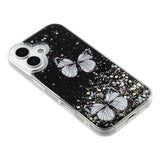 EIDERWOOD iPhone 17 Flexible Plastic Case with Butterflies - Transparent / Black